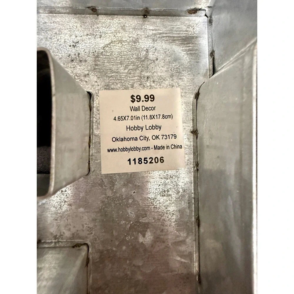 Hobby Lobby Galvanized Metal Wall Letter F Small Silver Industrial Rustic